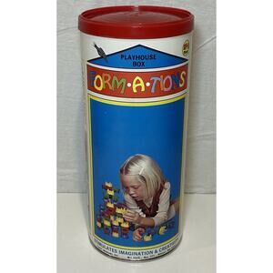 Vtg 1977 M-1 Slinky Form-A-Tions Formations Building Toys Playhouse Box